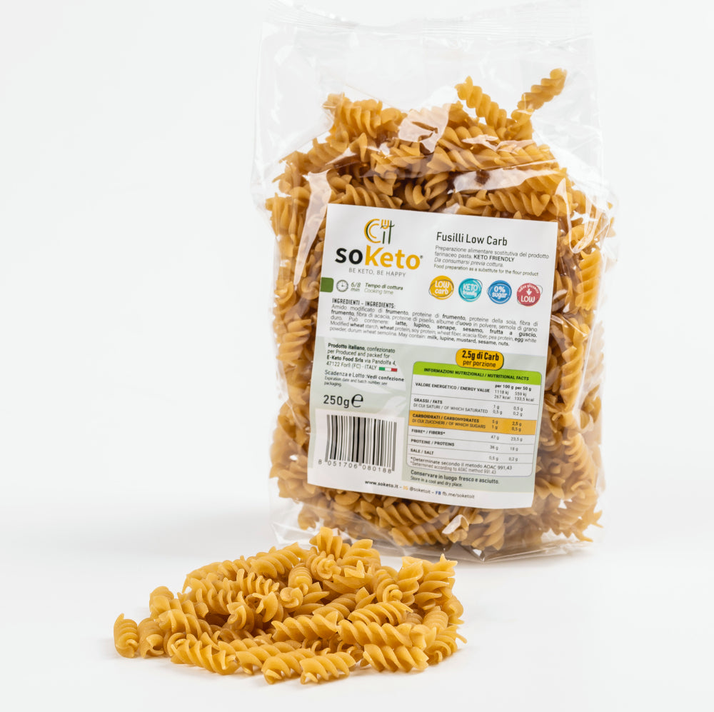 Fusilli low carb Keto (250g) 2,5gr carbs