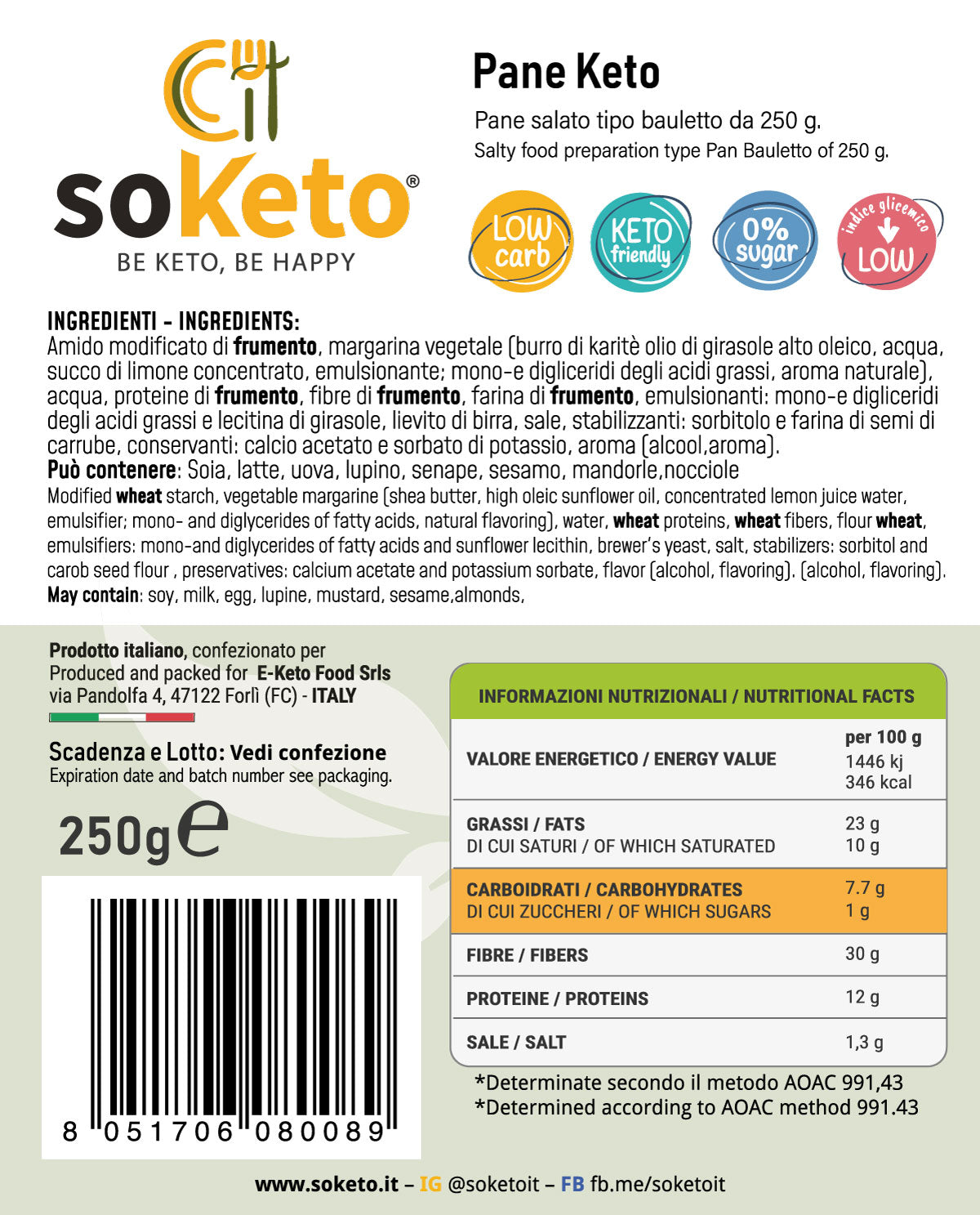 Ketogenic Bread Bauletto