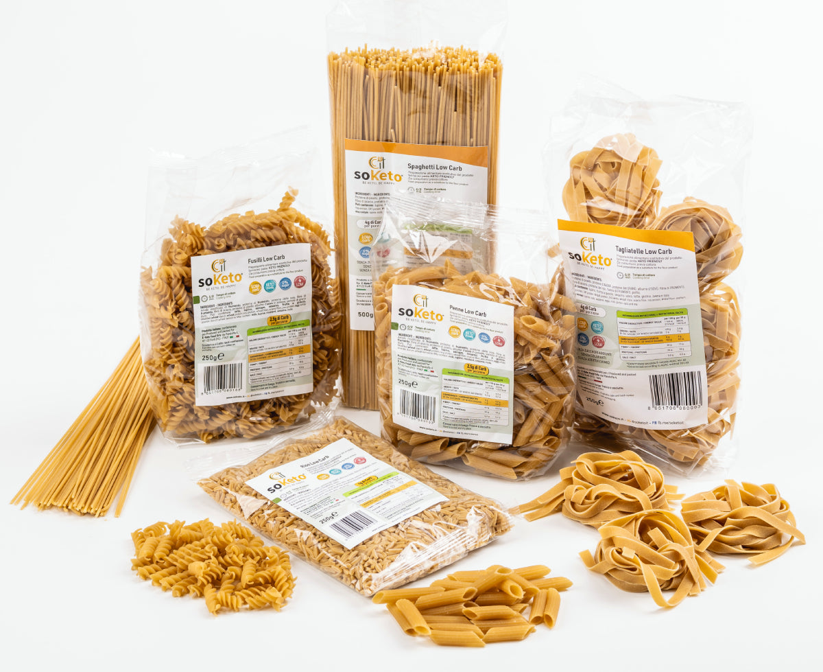 PASTA PER DIETA CHETOGENICA, KETO LOW CARB E PROTEICA | FUSILLI | PENNE ...