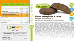 Biscuits KETO SANS GLUTEN chocolat enrobé de cacao 0% sucre