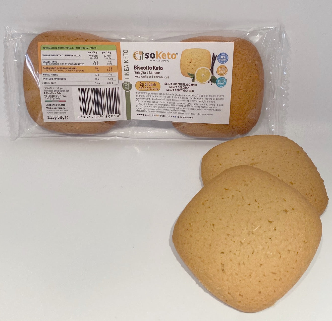 Biscotti Keto Vaniglia e Limone (50g)