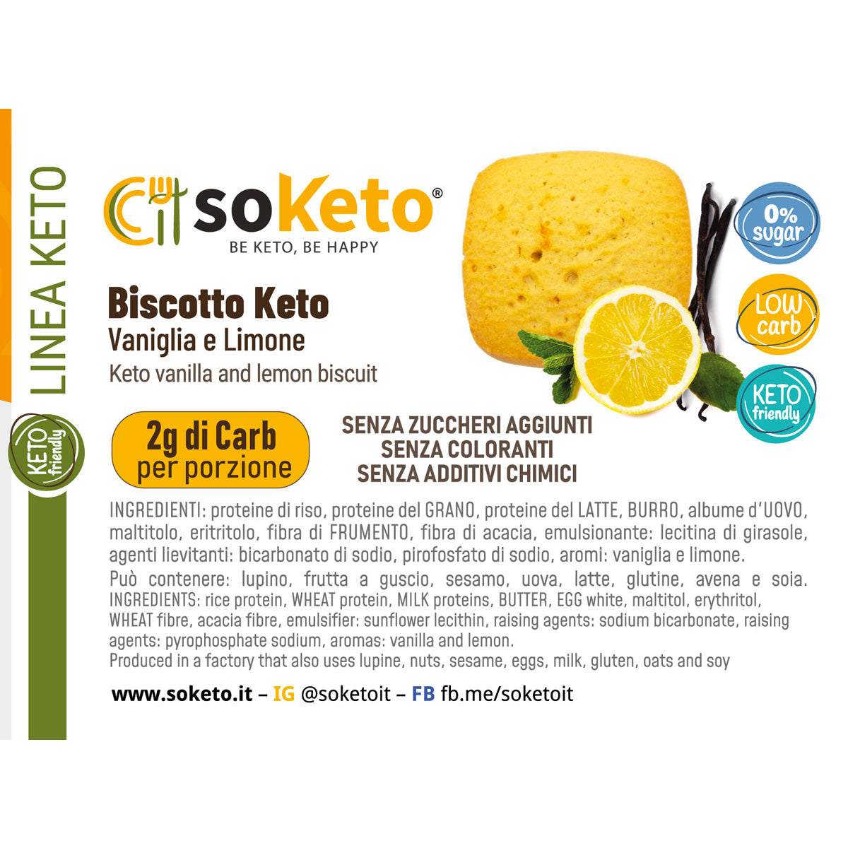 Biscotti Keto Vaniglia e Limone (50g)
