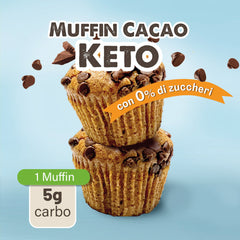 Muffin Keto Mix: 2 Muffin Keto alla Vaniglia + 2 Muffin Keto al Cacao (4pzx50gr)