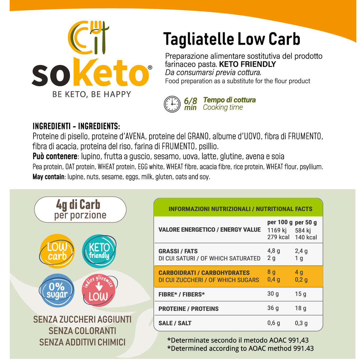 Tagliatelle Cheto Low carb 250gr